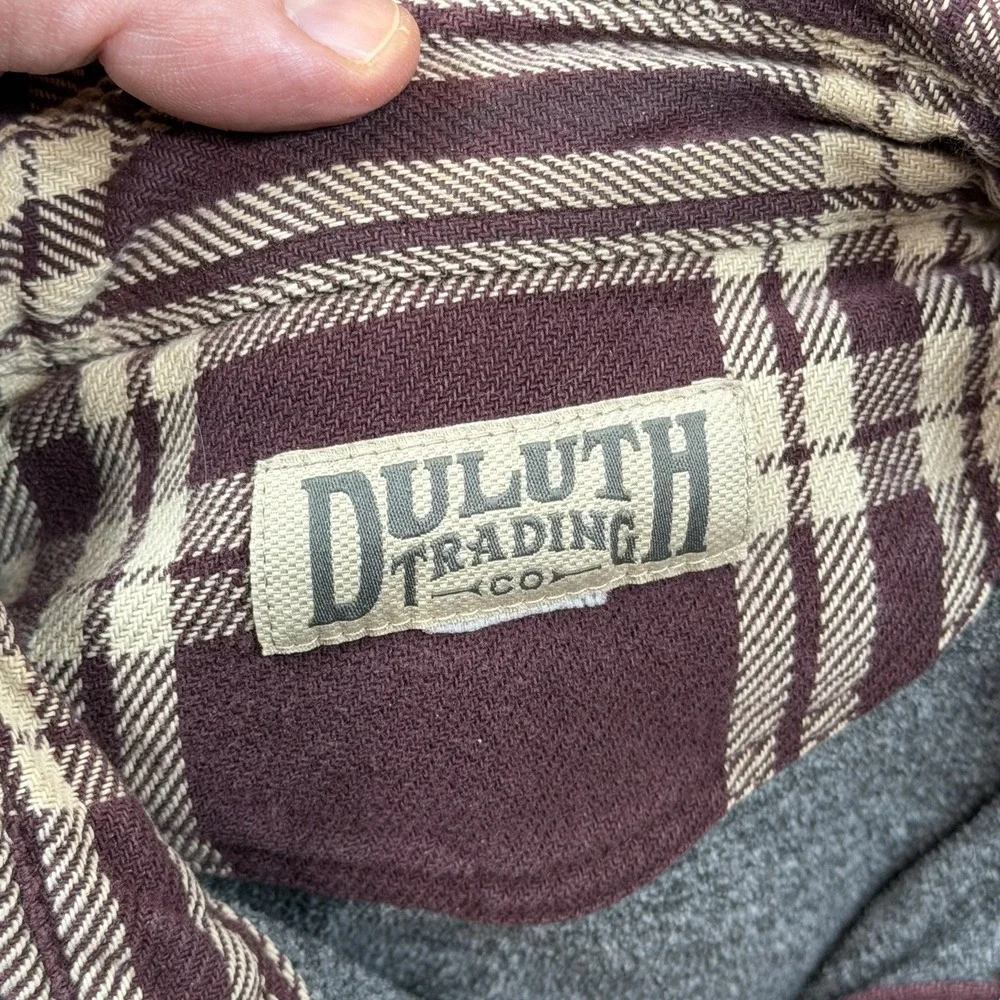 Duluth Trading Co Relaxed Fit Fleece‎ Lined Plaid Shirt Jacket Men's Large